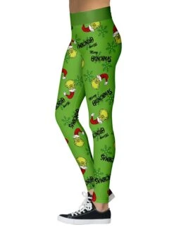 Women's Leggings Xmas Green Wine Red Mid Waist Sports Streetwear Christmas Weekend Print Micro-elastic Ankle-Length Comfort Heart S M L XL / Slim -Xmas Cothing Store tqlqkl1629428686921