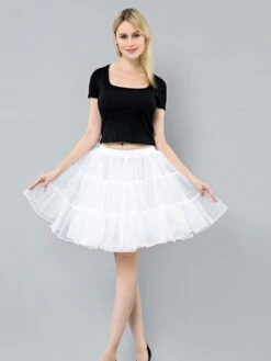 Women's Skirt Tutu Petticoat Black White Skirts Summer Layered Tulle Lined Active Tutus Xmas Performance Christmas One-Size -Xmas Cothing Store tuhvjm1626942073044