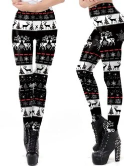 Women's Leggings Full Length Print Micro-elastic Mid Waist Vacation Fashion Christmas SKDK144 SKDK122 S M Fall Winter -Xmas Cothing Store tvrjov1696232170669