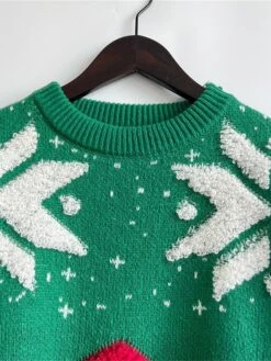 Women's Ugly Christmas Sweater Pullover Sweater Jumper Crew Neck Ribbed Knit Acrylic Oversized Fall Winter Regular Outdoor Christmas Daily Stylish Casual Soft Long Sleeve Christmas Tree Snowflake Red -Xmas Cothing Store twaazv1696903392222