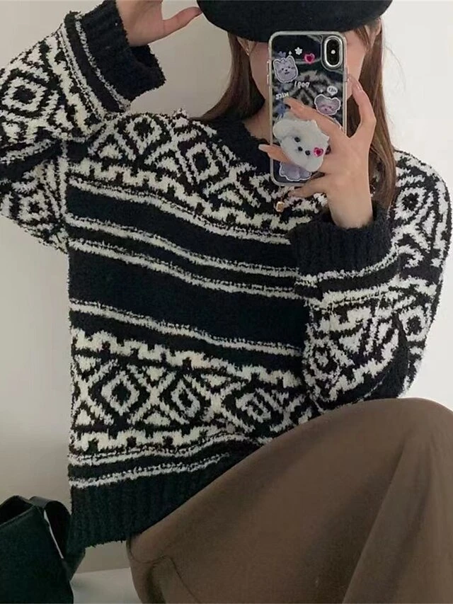 Women's Ugly Christmas Sweater Pullover Sweater Jumper Christmas Sweaters Crew Neck Ribbed Knit Acrylic Oversized Knitted Fall Winter Regular Outdoor Christmas Daily Vintage Fashion Casual Long Sleeve 11 Women's Ugly Christmas Sweater Pullover Sweater Jumper Christmas Sweaters Crew Neck Ribbed Knit Acrylic Oversized Knitted Fall Winter Regular Outdoor Christmas Daily Vintage Fashion Casual Long Sleeve - Image 9