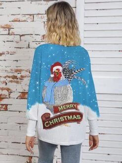 Women's Ugly Christmas Sweater Pullover Sweater Jumper Crew Neck Ribbed Knit Polyester Knitted Print Fall Winter Regular Outdoor Xmas Holiday Daily Stylish Casual Long Sleeve Animal Snowflake -Xmas Cothing Store tylmvd1697291262353