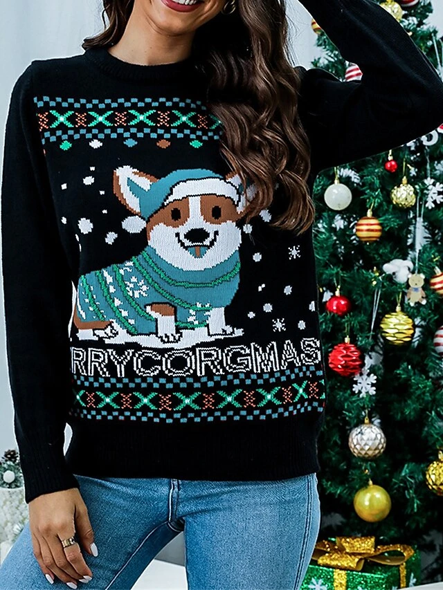 Women's Ugly Christmas Sweater Pullover Sweater Jumper Crew Neck Ribbed Knit Acrylic Oversized Fall Winter Regular Outdoor Xmas Daily Stylish Casual Soft Long Sleeve Animal Letter Yellow Red Blue 10 Women's Ugly Christmas Sweater Pullover Sweater Jumper Crew Neck Ribbed Knit Acrylic Oversized Fall Winter Regular Outdoor Xmas Daily Stylish Casual Soft Long Sleeve Animal Letter Yellow Red Blue - Image 8