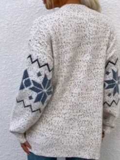 Women's Ugly Christmas Sweater Pullover Sweater Jumper Cardigan Sweater V Neck Ribbed Knit Polyester Button Pocket Knitted Fall Winter Outdoor Xmas Holiday Stylish Casual Soft Long Sleeve -Xmas Cothing Store uekwyb1666862108313