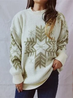 Women's Ugly Christmas Sweater Pullover Sweater Jumper Crew Neck Ribbed Knit Acrylic Oversized Fall Winter Regular Outdoor Christmas Daily Stylish Casual Soft Long Sleeve Snowflake Black Red Beige S 32 Women's Ugly Christmas Sweater Pullover Sweater Jumper Crew Neck Ribbed Knit Acrylic Oversized Fall Winter Regular Outdoor Christmas Daily Stylish Casual Soft Long Sleeve Snowflake Black Red Beige S -Xmas Cothing Store uexkkm1696903350166