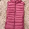 Women's Quilted Vest Sleeveless Puffer Jacket Christmas Windproof Warm Gilet Lightweight Parka ZipperStand Collar Outerwear Fall Light Pink Navy Black -Xmas Cothing Store ufssna1695715252832