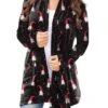 Women's Casual Jacket Warm Breathable Outdoor Christmas Daily Wear Going Out Print Cardigan V Neck Basic Simple Casual Christmas Letter Regular Fit Outerwear Long Sleeve Winter Fall Green Black Blue -Xmas Cothing Store uhezvs1666949587744