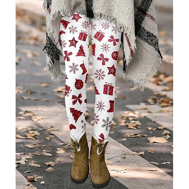 Women's Fleece Pants Xmas Tights Leggings Thermal Underwear Fleece Lined Dark Gray Khaki Red Vacation Casual Christmas Snowman Weekend Winter Print Stretchy Ankle-Length Thermal Warm Santa Claus 10 Women's Fleece Pants Xmas Tights Leggings Thermal Underwear Fleece Lined Dark Gray Khaki Red Vacation Casual Christmas Snowman Weekend Winter Print Stretchy Ankle-Length Thermal Warm Santa Claus - Image 8