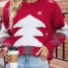 Women's Ugly Christmas Sweater Pullover Sweater Jumper Christmas Sweaters Crew Neck Ribbed Knit Polyester Knitted Print Fall Winter Regular Outdoor Christmas Daily Stylish Casual Soft Long Sleeve Elk -Xmas Cothing Store uibgyl1697292317451