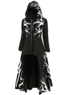 Women's Winter Coat Christmas Long Coat Zip Up Overcoat Halloween Warm Windproof Hooded Jacket Fall Black Blue Purple L XL XXL 3XL 4XL -Xmas Cothing Store uivxcy1629006349203