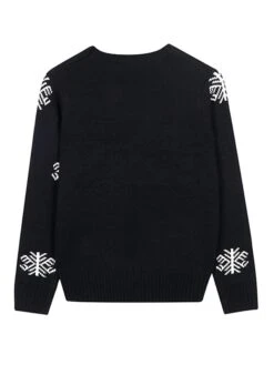 Women's Ugly Christmas Sweater Pullover Sweater Jumper Crew Neck Ribbed Knit Knit Patchwork Fall Winter Regular Outdoor Xmas Daily Stylish Casual Soft Long Sleeve Heart Letter Santa Claus Black -Xmas Cothing Store ujlinj1695115498238