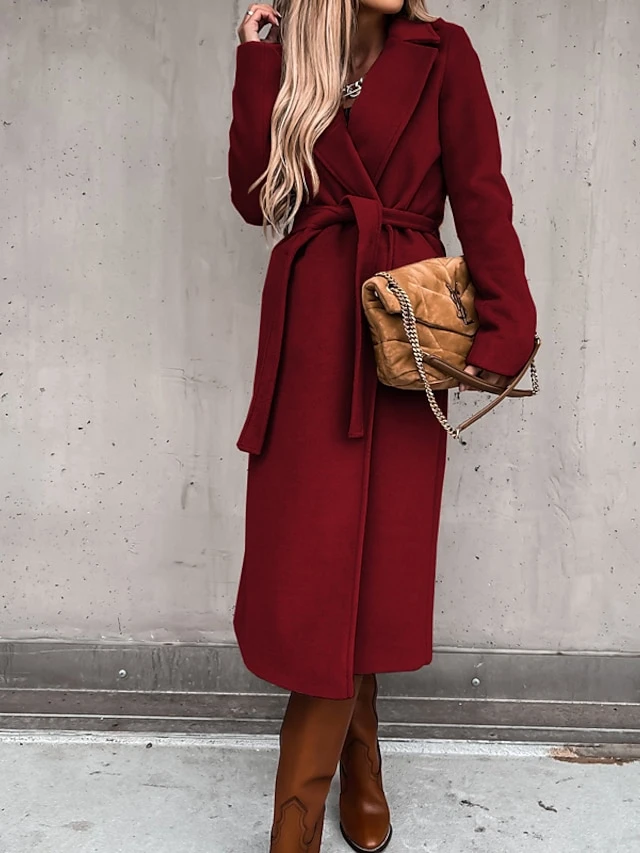 Women's Winter Coat Long Overcoat Christmas Red Double Breasted Pea Coat Notched Lapel Belted Thermal Warm Windproof Trench Coat Party Xmas Elegant Outerwear Fall Outerwear Long Sleeve Army Green Blue 3 Women's Winter Coat Long Overcoat Christmas Red Double Breasted Pea Coat Notched Lapel Belted Thermal Warm Windproof Trench Coat Party Xmas Elegant Outerwear Fall Outerwear Long Sleeve Army Green Blue