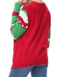 Women's Ugly Christmas Sweater Pullover Sweater Jumper Christmas Sweaters Crew Neck Ribbed Knit Acrylic Knitted Print Fall Winter Regular Outdoor Christmas Daily Stylish Casual Soft Long Sleeve Color -Xmas Cothing Store ulinfj1697290849442
