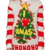 Women's Ugly Christmas Sweater Pullover Sweater Jumper Crew Neck Ribbed Knit Acrylic Patchwork Fall Winter Regular Outdoor Xmas Daily Stylish Casual Soft Long Sleeve Letter Christmas Tree Striped -Xmas Cothing Store unjmol1695115485307