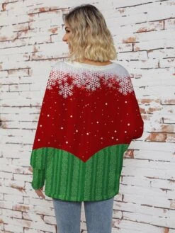 Women's Ugly Christmas Sweater Pullover Sweater Jumper V Neck Ribbed Knit Polyester Knitted Print Fall Winter Regular Outdoor Xmas Holiday Daily Stylish Casual Long Sleeve Santa Claus Wine Red S -Xmas Cothing Store unonnm1697291262702