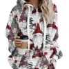 Women's Fleece Jacket Sherpa Jacket Teddy Coat Warm Breathable Christmas Street Daily Wear Vacation Zipper Pocket Print Pullover Hoodie Plush Casual Daily Comfortable Xmas Santa Claus Regular Fit -Xmas Cothing Store upcsop1667900858026