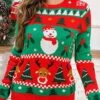 Women's Ugly Christmas Sweater Pullover Sweater Jumper Crew Neck Ribbed Knit Acrylic Patchwork Fall Winter Regular Xmas Daily Going Out Stylish Casual Soft Long Sleeve Snowman Christmas Tree Red -Xmas Cothing Store urktwj1695209484964
