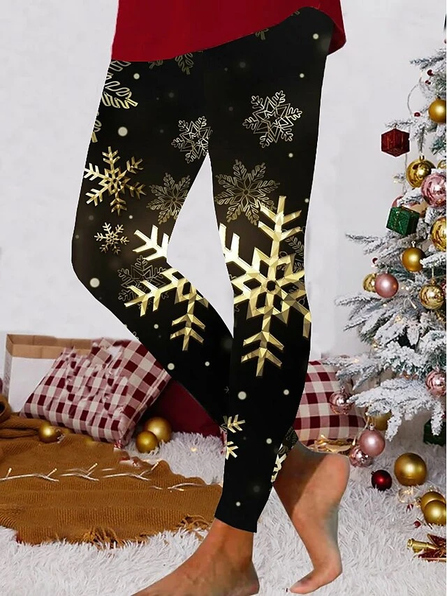 Women's Leggings Full Length Tights Christmas Festival Claret Robin's Egg Blue S M Fall & Winter 5 Women's Leggings Full Length Tights Christmas Festival Claret Robin's Egg Blue S M Fall & Winter - Image 3