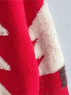 Women's Ugly Christmas Sweater Pullover Sweater Jumper Crew Neck Ribbed Knit Polyester Patchwork Fall Winter Regular Outdoor Christmas Daily Stylish Casual Soft Long Sleeve Elk Christmas Tree Red -Xmas Cothing Store uufizi1696903364150