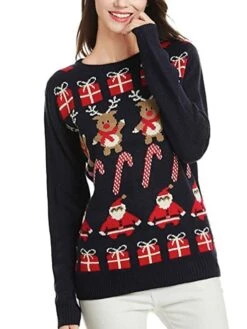 Women's Ugly Christmas Sweater Pullover Sweater Jumper Crew Neck Ribbed Knit Acrylic Knitted Fall Winter Outdoor Xmas Daily Stylish Casual Soft Long Sleeve Santa Claus Elk Black S M L 11 Women's Ugly Christmas Sweater Pullover Sweater Jumper Crew Neck Ribbed Knit Acrylic Knitted Fall Winter Outdoor Xmas Daily Stylish Casual Soft Long Sleeve Santa Claus Elk Black S M L -Xmas Cothing Store uuucvk1667811495760