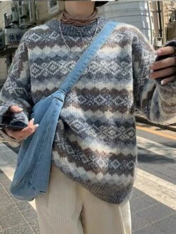 Women's Ugly Christmas Sweater Pullover Sweater Jumper Christmas Sweaters Crew Neck Ribbed Knit Polyester Oversized Knitted Fall Winter Regular Outdoor Christmas Daily Fashion Casual Soft Long Sleeve -Xmas Cothing Store uwjukd1697626873693