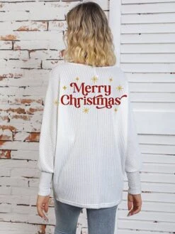 Women's Ugly Christmas Sweater Pullover Sweater Jumper Crew Neck Ribbed Knit Polyester Knitted Print Fall Winter Regular Outdoor Christmas Holiday Daily Stylish Casual Long Sleeve Letter Santa Claus -Xmas Cothing Store uxpfcf1697697960269