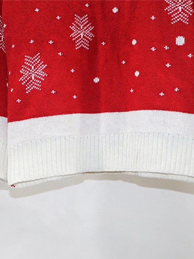 Women's Ugly Christmas Sweater Pullover Sweater Jumper Crew Neck Ribbed Knit Polyester Patchwork Fall Winter Regular Outdoor Xmas Daily Stylish Casual Soft Long Sleeve Elk Snowflake Black Red S 8 Women's Ugly Christmas Sweater Pullover Sweater Jumper Crew Neck Ribbed Knit Polyester Patchwork Fall Winter Regular Outdoor Xmas Daily Stylish Casual Soft Long Sleeve Elk Snowflake Black Red S - Image 6