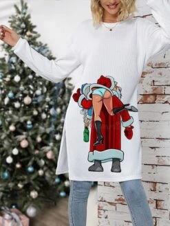 Women's Ugly Christmas Sweater Pullover Sweater Jumper V Neck Ribbed Knit Polyester Knitted Print Fall Winter Regular Outdoor Xmas Holiday Daily Stylish Casual Long Sleeve Animal Wine Green S M L