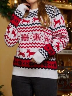 Women's Ugly Christmas Sweater Pullover Sweater Jumper Crew Neck Ribbed Knit Polyester Patchwork Fall Winter Regular Outdoor Christmas Daily Stylish Casual Soft Long Sleeve Elk Striped Snowflake 12 Women's Ugly Christmas Sweater Pullover Sweater Jumper Crew Neck Ribbed Knit Polyester Patchwork Fall Winter Regular Outdoor Christmas Daily Stylish Casual Soft Long Sleeve Elk Striped Snowflake -Xmas Cothing Store vdqbbt1696903325846