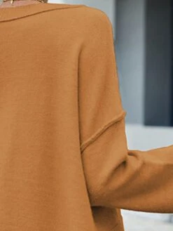 Women's Ugly Christmas Sweater Pullover Sweater Jumper Crew Neck Ribbed Knit Acrylic Split Flare Cuff Sleeve Fall Winter Regular Outdoor Christmas Daily Stylish Casual Soft Long Sleeve Solid Color -Xmas Cothing Store vehtkf1696823531197