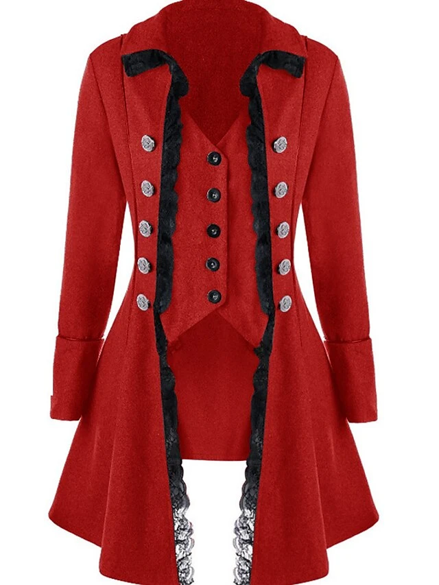 Women's Winter Coat Long Overcoat Double Breasted Pea Coat Christmas Jacket Dress Coat Party Thermal Warm Windproof Trench Coat Elegant Slim Fit Lady Jacket Fall Outerwear Long Sleeve Black Red 4 Women's Winter Coat Long Overcoat Double Breasted Pea Coat Christmas Jacket Dress Coat Party Thermal Warm Windproof Trench Coat Elegant Slim Fit Lady Jacket Fall Outerwear Long Sleeve Black Red - Image 2