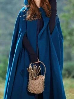 Women's Cloak / Capes Christmas Long Overcoat Winter Pea Coat Windproof Warm Trench Coat Stylish Classic Casual Xmas Jacket 3/4 Length Sleeve Oversize Black Red Blue -Xmas Cothing Store vhydxx1695715078475