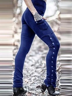 Women's Slim Pants Trousers Full Length Cotton Pocket High Waist Active Streetwear Xmas Outdoor Christmas Wine Black S M Winter Autumn / Fall -Xmas Cothing Store vijquw1695347096859