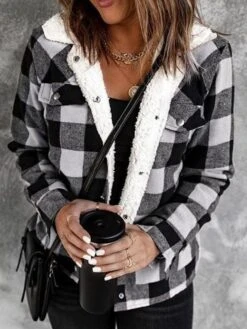 Women's Teddy Coat Christmas Winter Coat Fleece Sherpa Jacket Plaid Print Warm Street Xmas Jacket Long Sleeve With Pockets Red Gray 12 Women's Teddy Coat Christmas Winter Coat Fleece Sherpa Jacket Plaid Print Warm Street Xmas Jacket Long Sleeve With Pockets Red Gray -Xmas Cothing Store vlidsx1693896104488