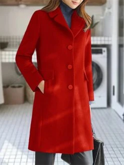 Women's Coat Outdoor Christmas Street Xmas Fall Winter Long Coat Regular Fit Windproof Warm Comtemporary Stylish Comfortable Jacket Long Sleeve Plain With Pockets Black Yellow Red