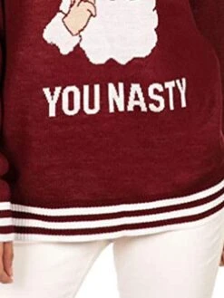 Women's Ugly Christmas Sweater Pullover Sweater Jumper Crew Neck Ribbed Knit Acrylic Stripe Knitted Fall Winter Outdoor Xmas Daily Stylish Casual Soft Long Sleeve Letter Santa Claus Striped Wine 11 Women's Ugly Christmas Sweater Pullover Sweater Jumper Crew Neck Ribbed Knit Acrylic Stripe Knitted Fall Winter Outdoor Xmas Daily Stylish Casual Soft Long Sleeve Letter Santa Claus Striped Wine -Xmas Cothing Store vnbdbh1667811517842