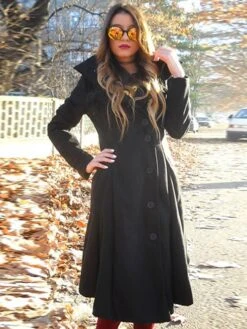 Women's Winter Coat Long Coat Christmas Pea Coat Xmas Dress Coat Party Wear Thermal Warm Windproof Overcoat Fall Trench Coat Drawstring Jacket Green Black Gray Wine Camel -Xmas Cothing Store vnefbk1600772692378