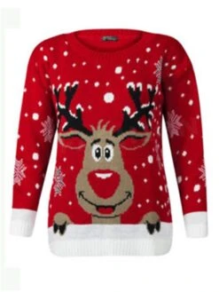 Women's Ugly Christmas Sweater Pullover Sweater Jumper Crew Neck Ribbed Knit Acrylic Oversized Fall Winter Regular Outdoor Xmas Daily Stylish Casual Soft Long Sleeve Geometric Elk Snowflake Wine -Xmas Cothing Store vnjyrv1696903334223