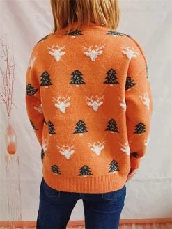 Women's Ugly Christmas Sweater Pullover Sweater Jumper Crew Neck Ribbed Knit Polyester Oversized Fall Winter Regular Outdoor Christmas Daily Stylish Casual Soft Long Sleeve Elk Christmas Tree Red -Xmas Cothing Store vpspwj1696903393527
