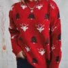 Women's Ugly Christmas Sweater Pullover Sweater Jumper Crew Neck Ribbed Knit Polyester Oversized Fall Winter Regular Outdoor Christmas Daily Stylish Casual Soft Long Sleeve Elk Christmas Tree Red -Xmas Cothing Store vtqote1696903366578