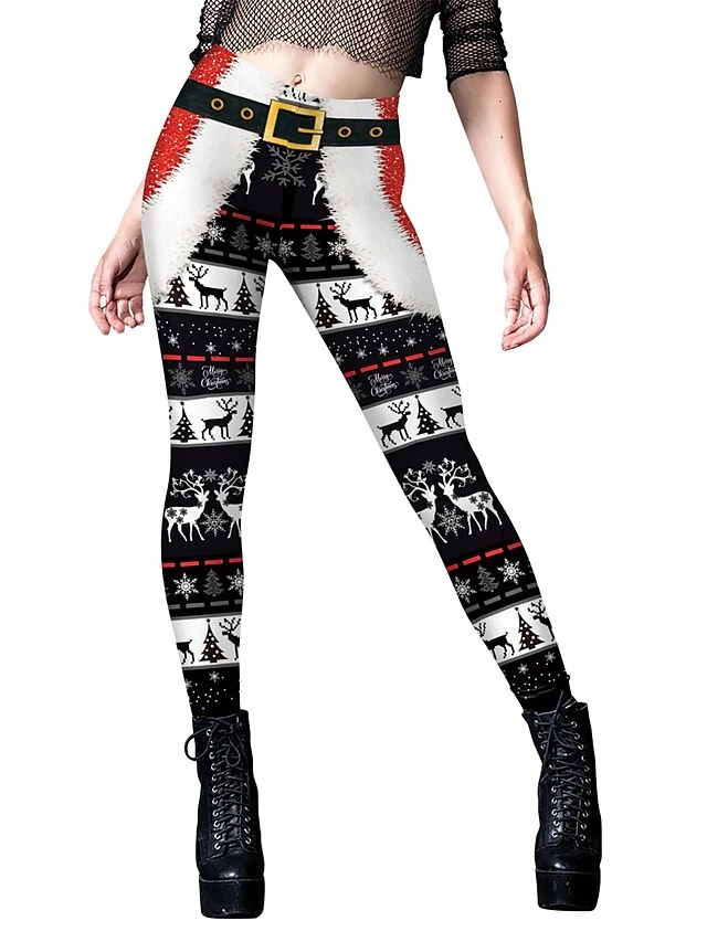Women's Leggings Full Length Active Fashion Outdoor Christmas Black Red S M Fall Winter 10 Women's Leggings Full Length Active Fashion Outdoor Christmas Black Red S M Fall Winter - Image 8