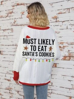 Women's Ugly Christmas Sweater Pullover Sweater Jumper V Neck Ribbed Knit Polyester Knitted Print Fall Winter Regular Outdoor Christmas Holiday Daily Stylish Casual Long Sleeve Santa Claus Wine Green -Xmas Cothing Store vwinzc1697697965312