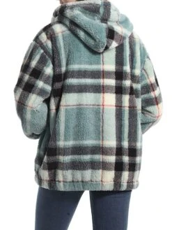 Women's Fleece Sherpa Jacket Christmas Xmas Teddy Bear Coat Windproof Warm Winter Coat Comtemporary Stylish Plush Jacket Long Sleeve Elk -Xmas Cothing Store webukp1695639935107