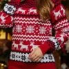 Women's Ugly Christmas Sweater Pullover Sweater Jumper Crew Neck Ribbed Knit Polyester Patchwork Fall Winter Regular Outdoor Xmas Daily Stylish Casual Soft Long Sleeve Elk Striped Snowflake -Xmas Cothing Store welsjd1695115497449