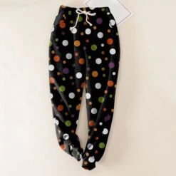 Women's Sweatpants Jogging PantsGreen Red Green / Black Hip Hop Athleisure Christmas Weekend Xmas Side Pockets Full Length Comfort Polka Dot S M L XL XXL -Xmas Cothing Store whfzeq1665374263571