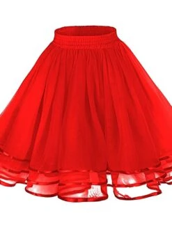 Women's Skirt Xmas Christmas Black White Red Orange Skirts Layered Tulle Lined Daily Party One-Size -Xmas Cothing Store wlafhj1627011719461