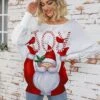 Women's Ugly Christmas Sweater Pullover Sweater Jumper Crew Neck Ribbed Knit Polyester Knitted Print Fall Winter Regular Outdoor Christmas Holiday Daily Stylish Casual Long Sleeve Letter Santa Claus -Xmas Cothing Store wlvbid1697697959686