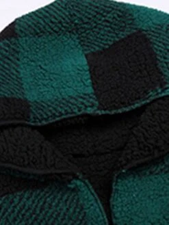 Women's Fleece Sherpa Jacket Winter Plaid Sherpa Jacket Christmas Open Front Fall Fit Thermal Warm WindproofCoat Casual Daily Xmas Street Jacket Long -Xmas Cothing Store wlwiyj1694506005021