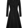 Women's Wool Blend Coat Winter Long Pea Coat Christmas Party Fall Lapel Overcoat Slim Fit Elegant & Luxurious Dress Jacket Long Sleeve Vintage Style White Black Purple Red -Xmas Cothing Store wmrctu1636968578960