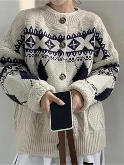 Women's Ugly Christmas Sweater Cardigan Sweater Jacket Crew Neck Cable Knit Polyester Button Knitted Print Fall Winter Regular Outdoor Christmas Daily Stylish Casual Soft Long Sleeve Print Navy Blue 25 Women's Ugly Christmas Sweater Cardigan Sweater Jacket Crew Neck Cable Knit Polyester Button Knitted Print Fall Winter Regular Outdoor Christmas Daily Stylish Casual Soft Long Sleeve Print Navy Blue -Xmas Cothing Store wsgnbd1697626871079